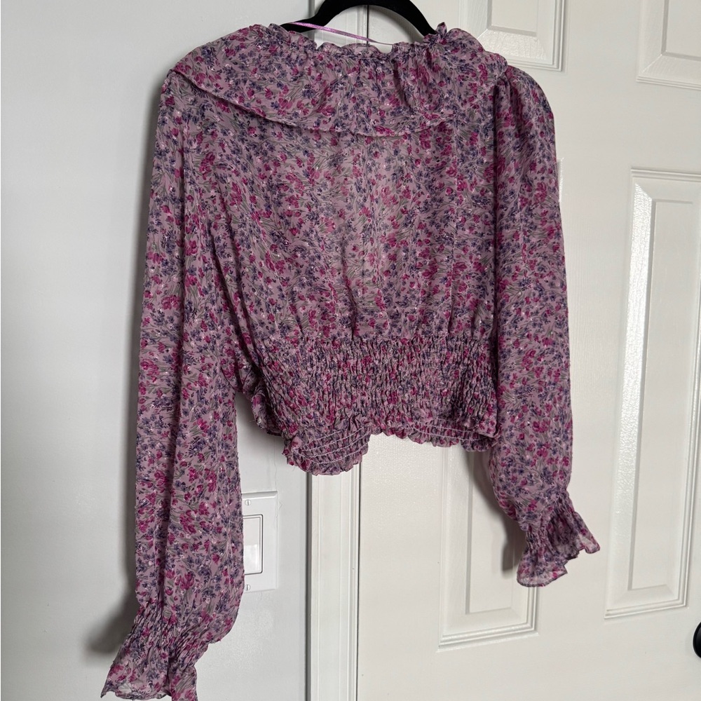 Zara Floral Ruffle Blouse - Picture 4 of 5